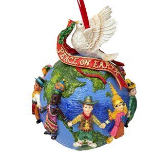 Christopher Radko United For Peace on Earth Ornament 2000 Globe Dove 5" Vintage